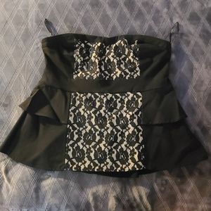 Black Torrid Peplum Tube Top